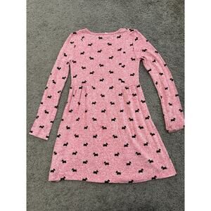 Gap Kids Size M 8 Pink Dress Scotties Dog Long Sleeve